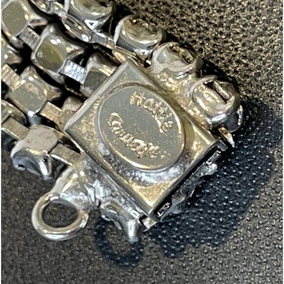 Vintage Hattie Carnegie Rhinestone Bracelet With Baguette & Round Stones Safety - Picture 3 of 10